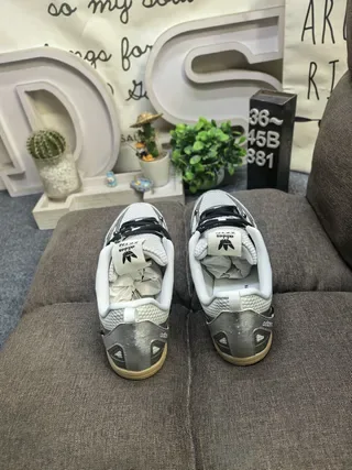 Adidas Silver and Black Three-Stripe Lifestyle Sneakers 8