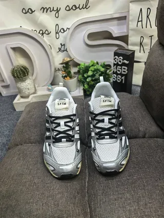 Adidas Silver and Black Three-Stripe Lifestyle Sneakers 10