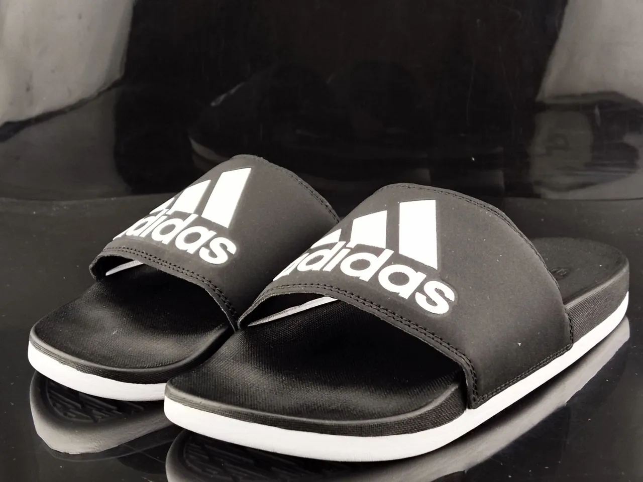 Adidas Slide Black and White Slipper 2