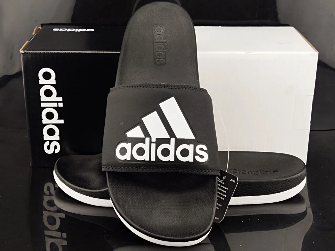 Adidas Slide Black and White Slipper 3