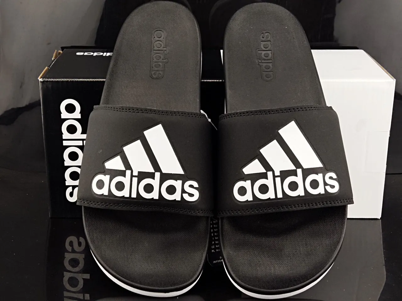 Adidas Slide Black and White Slipper 5
