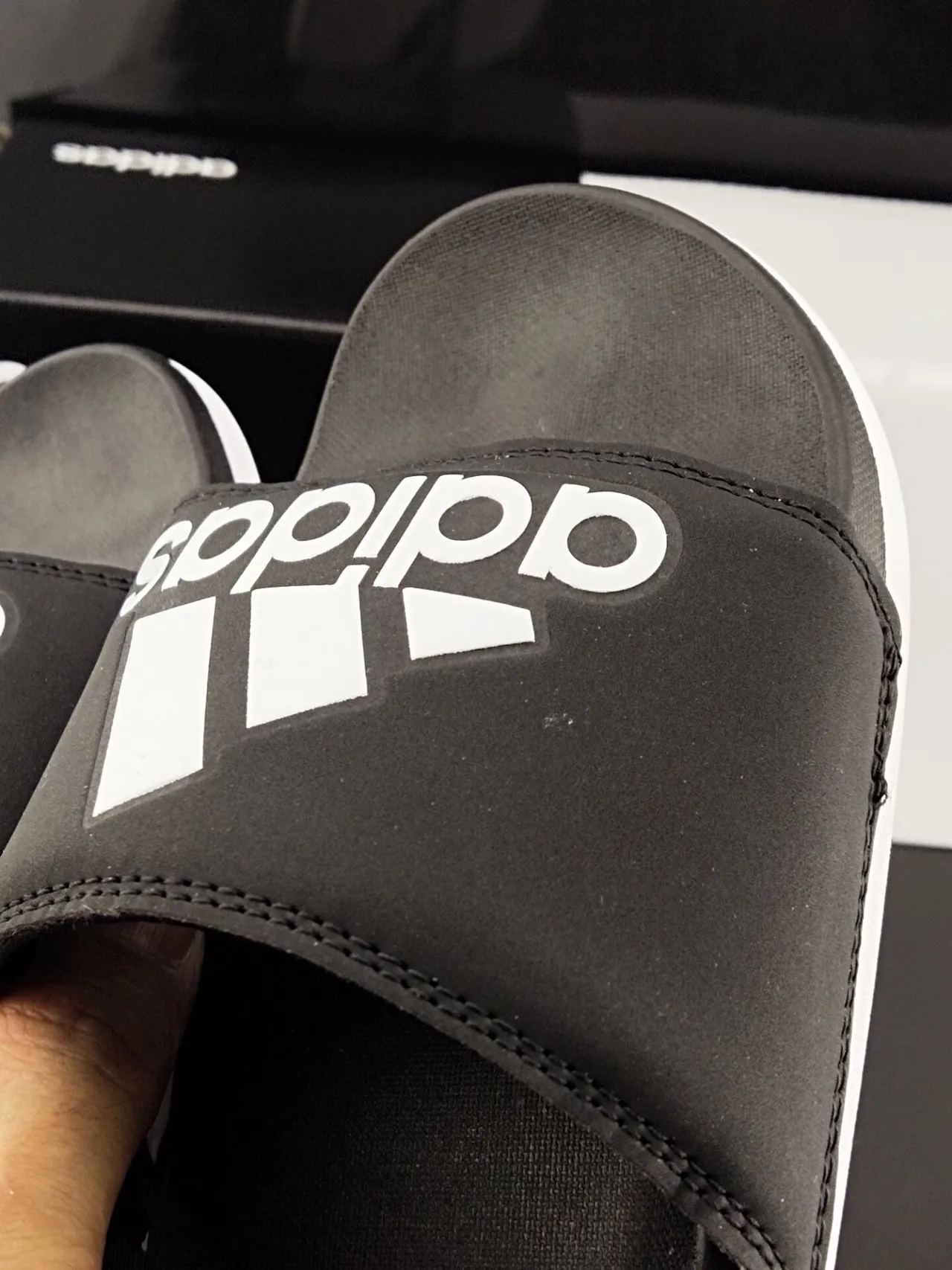 Adidas Slide Black and White Slipper 6