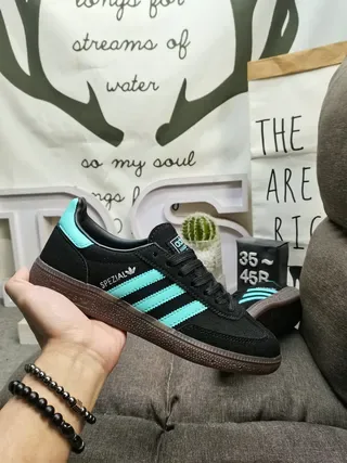 Adidas Spezial Black and Turquoise Lifestyle Sneakers 5