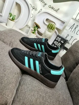 Adidas Spezial Black and Turquoise Lifestyle Sneakers 7
