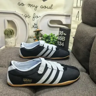 Adidas Spezial Black and White Laceless Lifestyle Sneakers