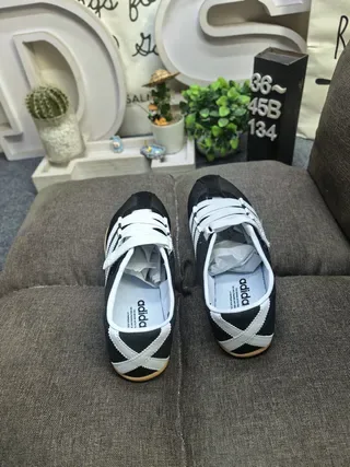 Adidas Spezial Black and White Laceless Lifestyle Sneakers 8