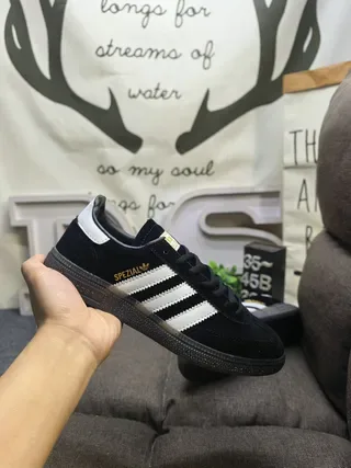 Adidas Spezial Black and White Suede Lifestyle Sneakers 5