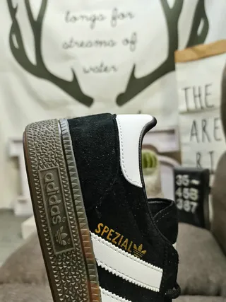 Adidas Spezial Black and White Suede Lifestyle Sneakers 3