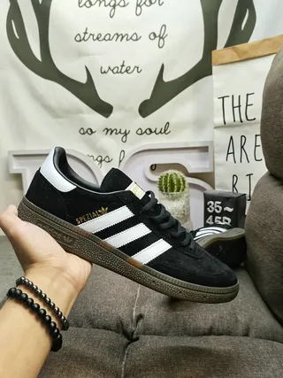 Adidas Spezial Black and White Suede Lifestyle Sneakers 5