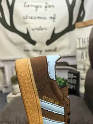Adidas Spezial Brown and Light Blue Suede Lifestyle Sneakers 3