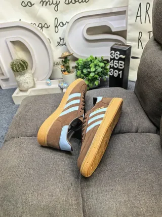 Adidas Spezial Brown and Light Blue Suede Lifestyle Sneakers 6