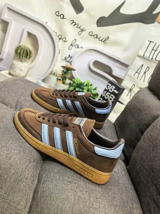 Adidas Spezial Brown and Light Blue Suede Lifestyle Sneakers 7