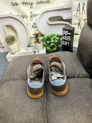 Adidas Spezial Brown and Light Blue Suede Lifestyle Sneakers 8