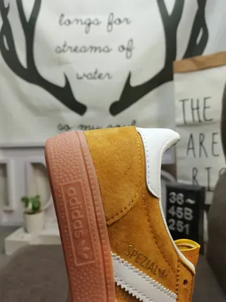 Adidas Spezial حذاء رياضي أسلوب حياة جلد أصفر خردل 3