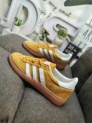 Adidas Spezial حذاء رياضي أسلوب حياة جلد أصفر خردل 7