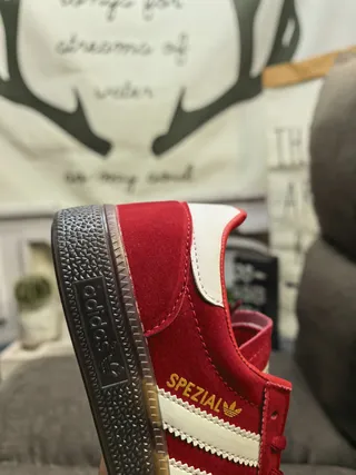 Adidas Spezial Red and White Suede Lifestyle Sneakers 3
