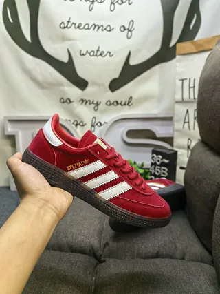 Adidas Spezial Red and White Suede Lifestyle Sneakers 5