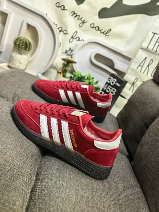 Adidas Spezial Red and White Suede Lifestyle Sneakers 7