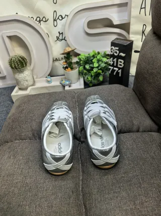 Adidas Spezial Silver White Laceless Strap Closure Metallic Synthetic Upper Lifestyle Sneakers 8