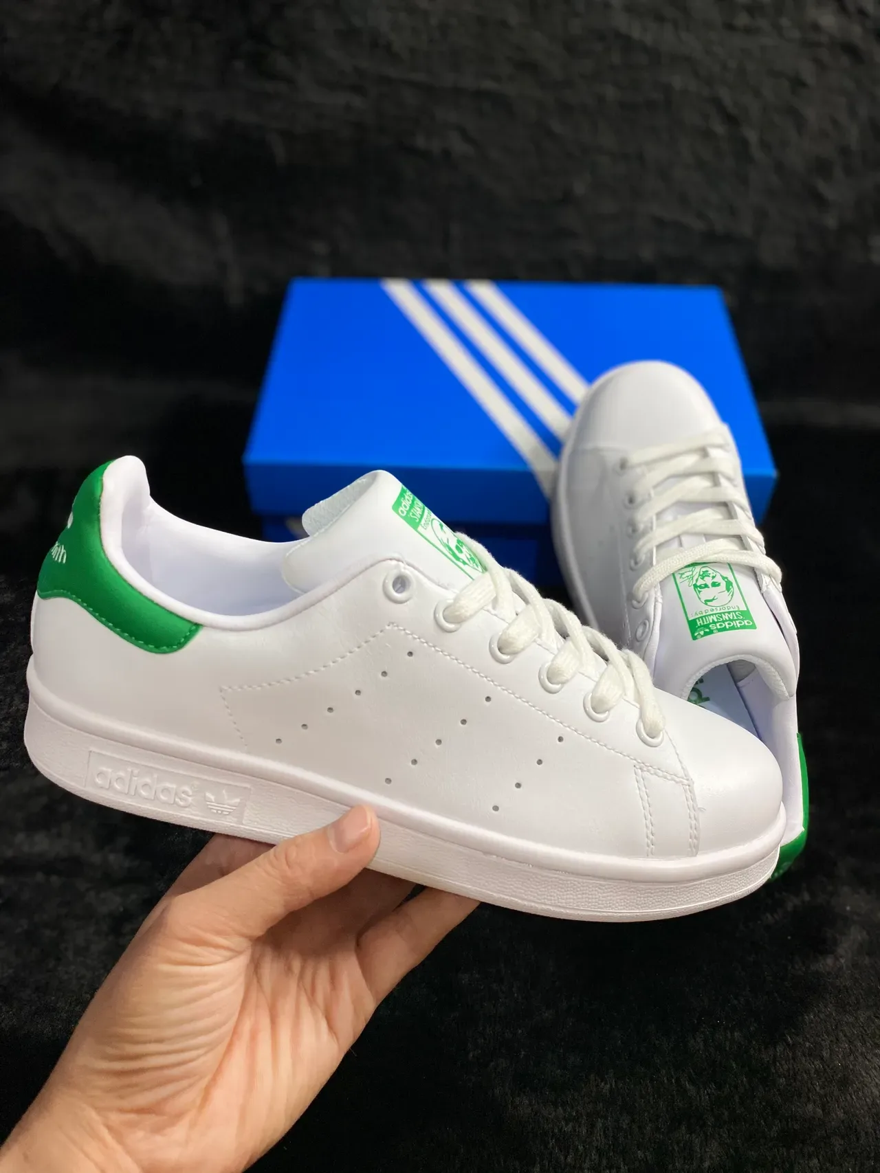 Adidas Stan Smith White and Green Lifestyle Sneakers 13
