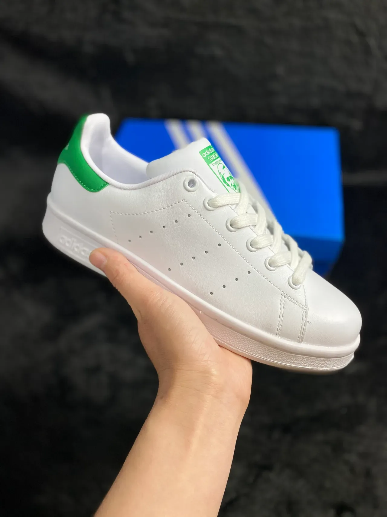 Adidas Stan Smith White and Green Lifestyle Sneakers 17