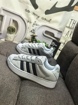 Adidas Superstar Beige and Black Lifestyle Sneakers 7