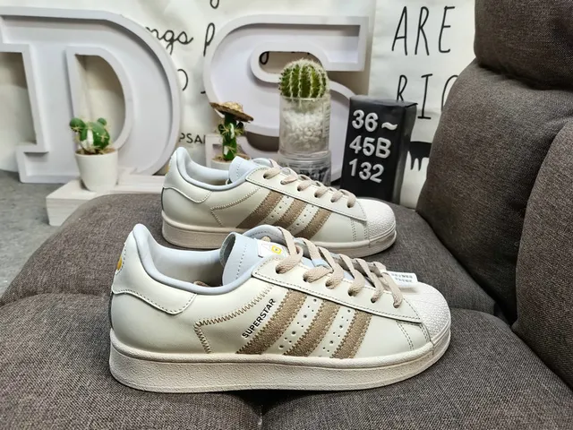Adidas Superstar Beige and White Lifestyle Sneakers 21