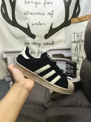 Adidas Superstar Black and Cream Lifestyle Sneakers 5