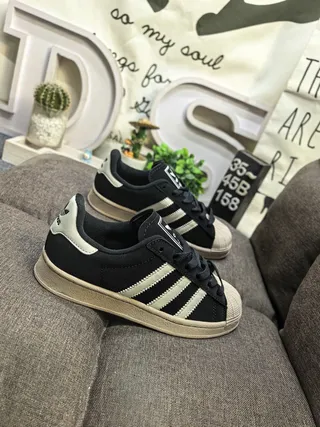 Adidas Superstar Black and Cream Lifestyle Sneakers 9