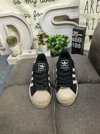 Adidas Superstar Black and Cream Lifestyle Sneakers 10