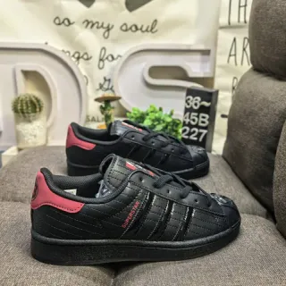 Adidas Superstar Black and Pink Lifestyle Sneakers