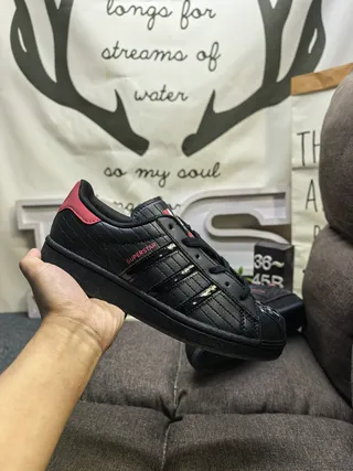 Adidas Superstar Black and Pink Lifestyle Sneakers 5