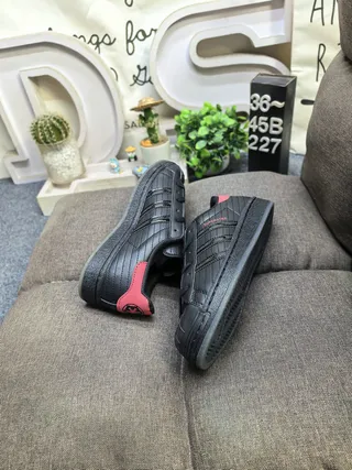 Adidas Superstar Black and Pink Lifestyle Sneakers 6