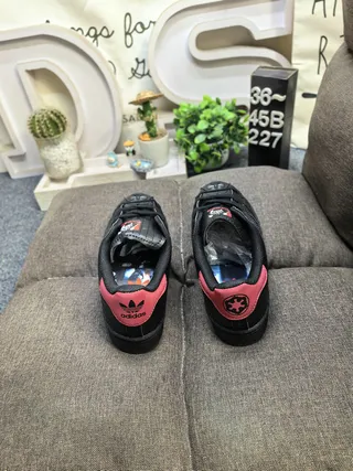 Adidas Superstar Black and Pink Lifestyle Sneakers 8