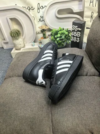Adidas Superstar Black and White Lifestyle Sneakers 6