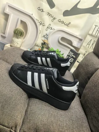 Adidas Superstar Black and White Lifestyle Sneakers 7