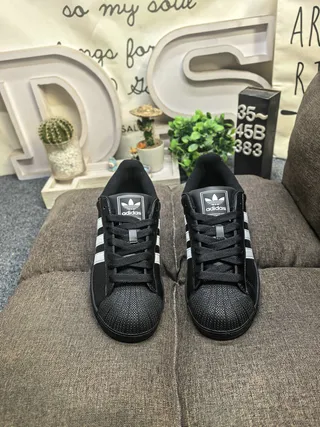 Adidas Superstar Black and White Lifestyle Sneakers 10