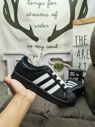 Adidas Superstar Black and White Lifestyle Sneakers 5