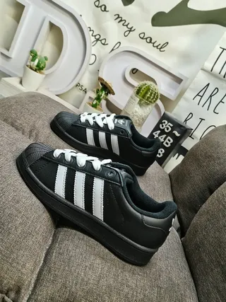 Adidas Superstar Black and White Lifestyle Sneakers 7