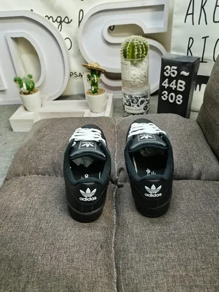 Adidas Superstar Black and White Lifestyle Sneakers 8