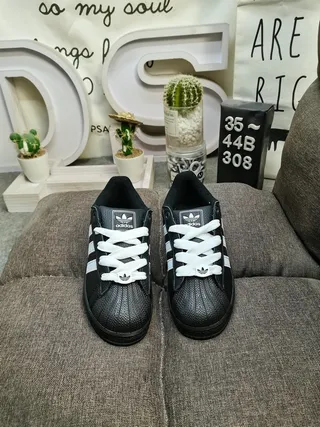 Adidas Superstar Black and White Lifestyle Sneakers 10