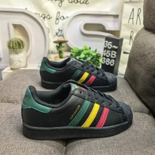Adidas Superstar Black Green Yellow Red Lifestyle Sneakers