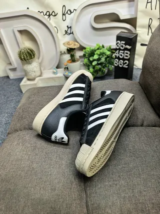 Adidas Superstar Black White Gum Lifestyle Sneakers 6