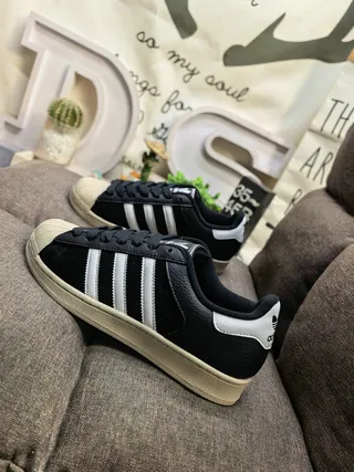 Adidas Superstar Black White Gum Lifestyle Sneakers 7