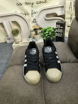 Adidas Superstar Black White Gum Lifestyle Sneakers 10