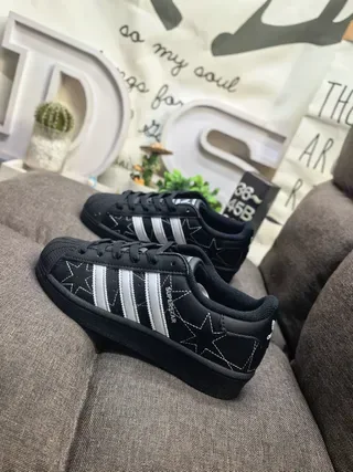 Adidas Superstar Black White Shell-Toe Star-Embroidered Lifestyle Sneakers 7