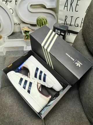 Adidas Superstar Croc-Embossed Off-White Navy Burgundy Lifestyle Sneakers 3