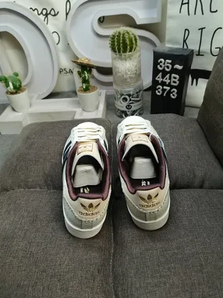 Adidas Superstar Croc-Embossed Off-White Navy Burgundy Lifestyle Sneakers 8