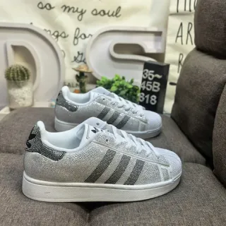 Adidas Superstar Crystal-Embellished Silver and Black Lifestyle Sneakers