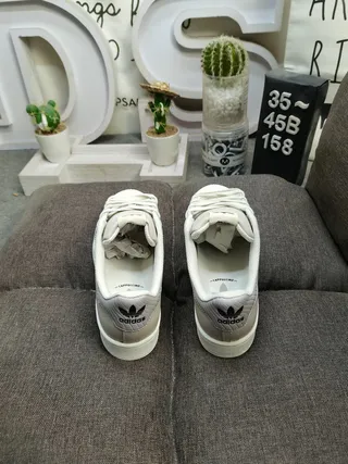Adidas Superstar Light Gray Leather Lifestyle Sneakers 8